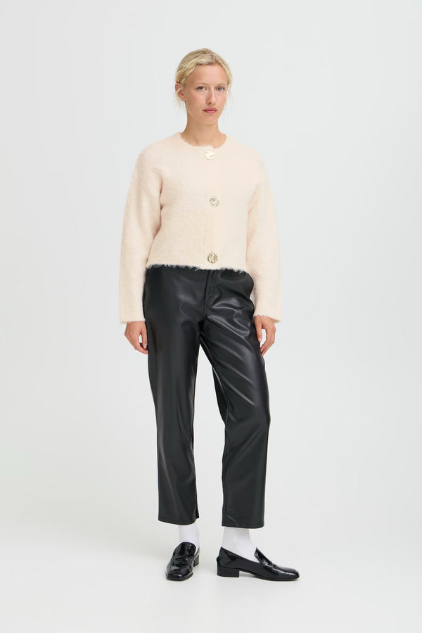 B.Young Cream Fluffy Cardigan