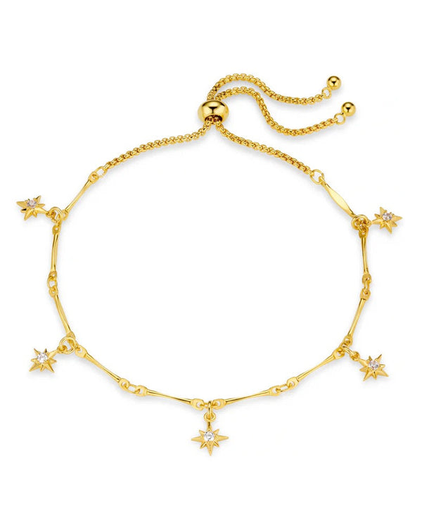 ORELIA - Crystal Starburst Multi Charm Slider Bracelet