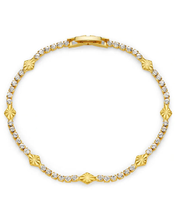 ORELIA - Cupchain & Etched Detail Tennis Bracelet