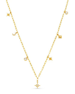 ORELIA - Celestial Multi Charm Rope Necklace