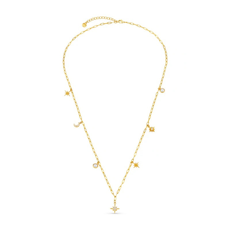 ORELIA - Celestial Multi Charm Rope Necklace