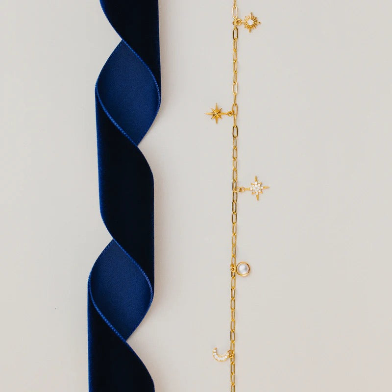 ORELIA - Celestial Multi Charm Rope Necklace