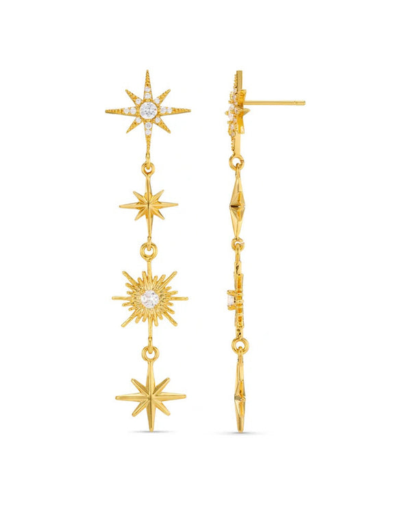 ORELIA - Statement Crystal Starburst Drop Earrings
