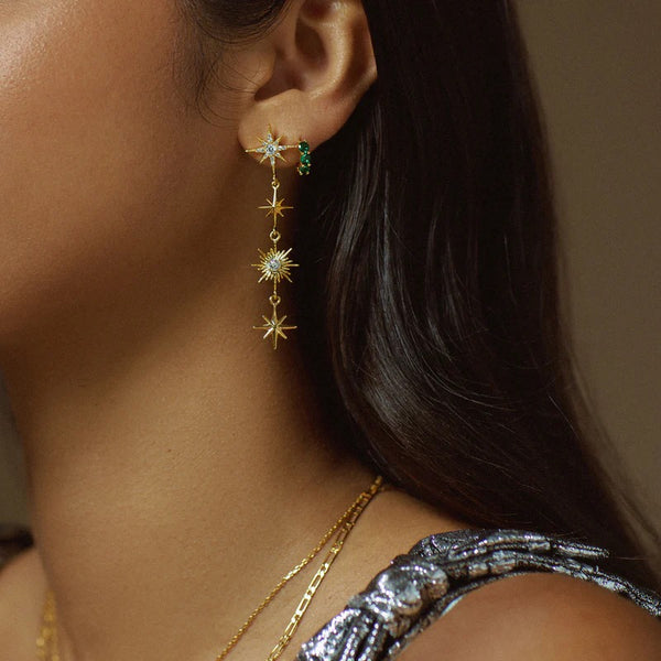 ORELIA - Statement Crystal Starburst Drop Earrings