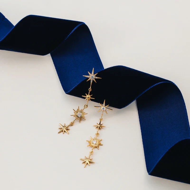 ORELIA - Statement Crystal Starburst Drop Earrings