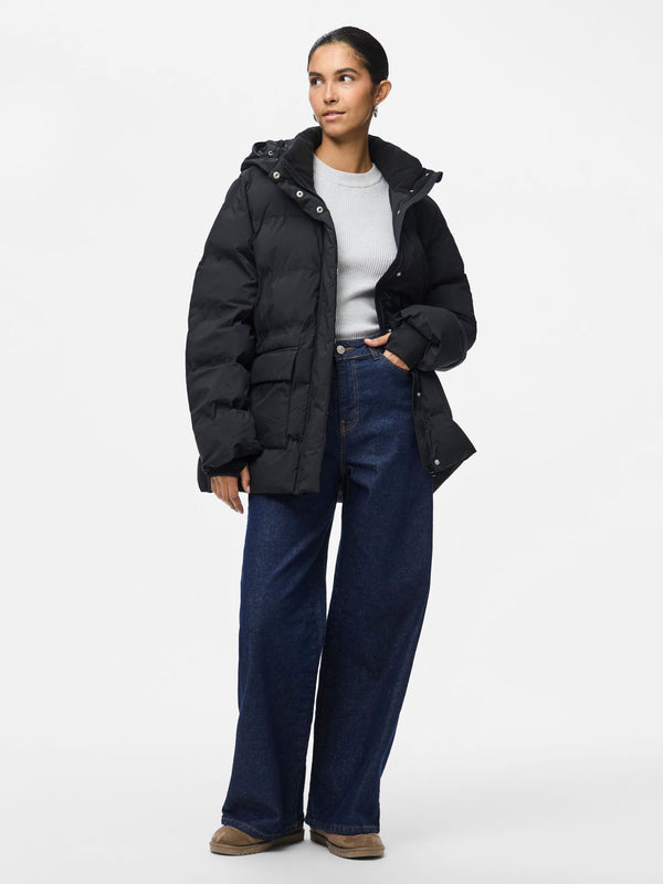 PIECES - Black Puffer Coat