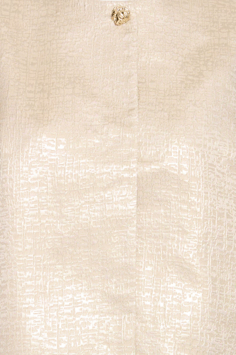 B.Young Gold Puff Sleeve Blouse