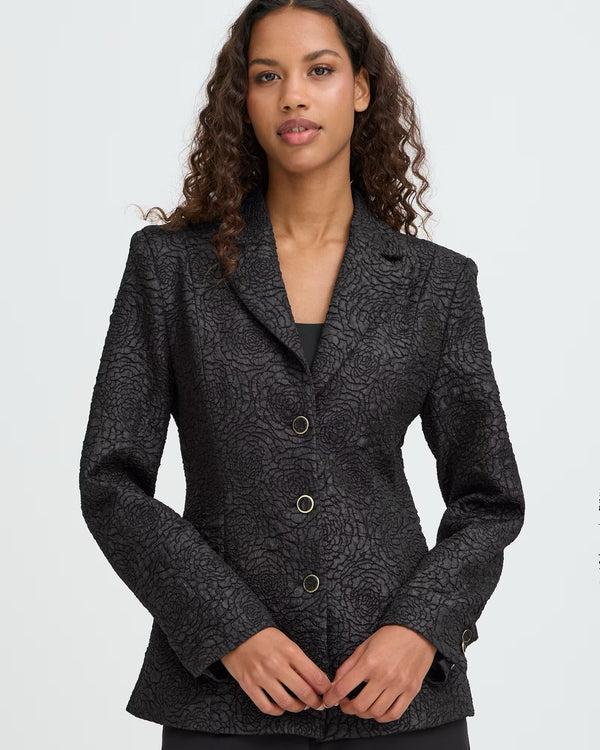ICHI Black Floral Blazer