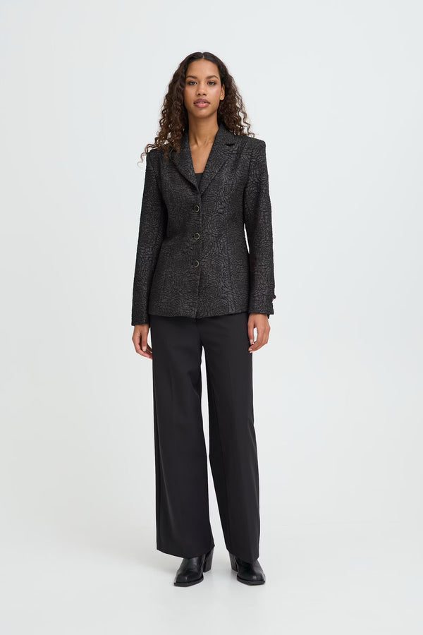 ICHI Black Floral Blazer