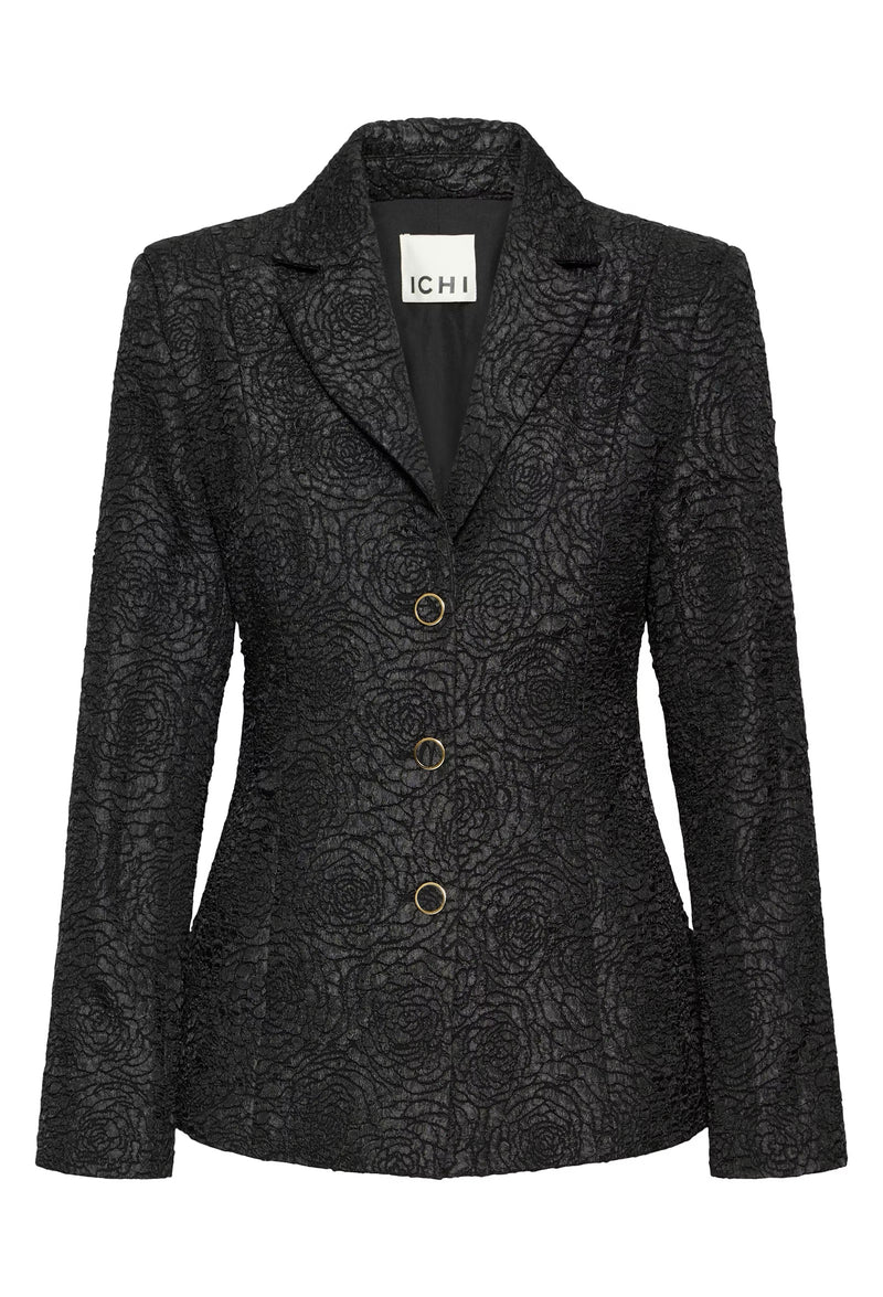 ICHI Black Floral Blazer