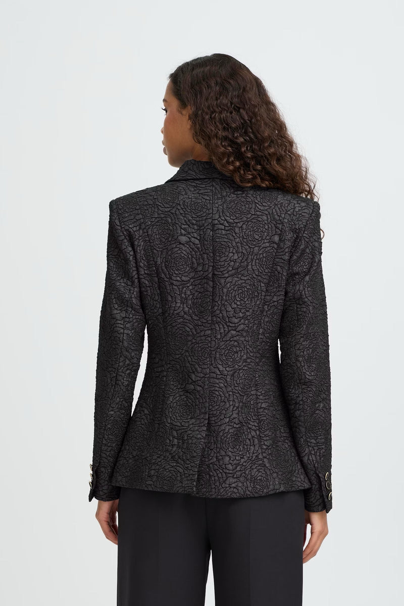 ICHI Black Floral Blazer