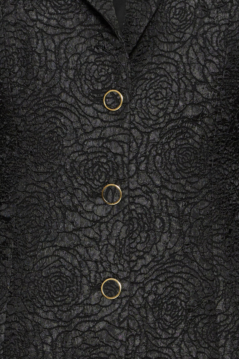 ICHI Black Floral Blazer