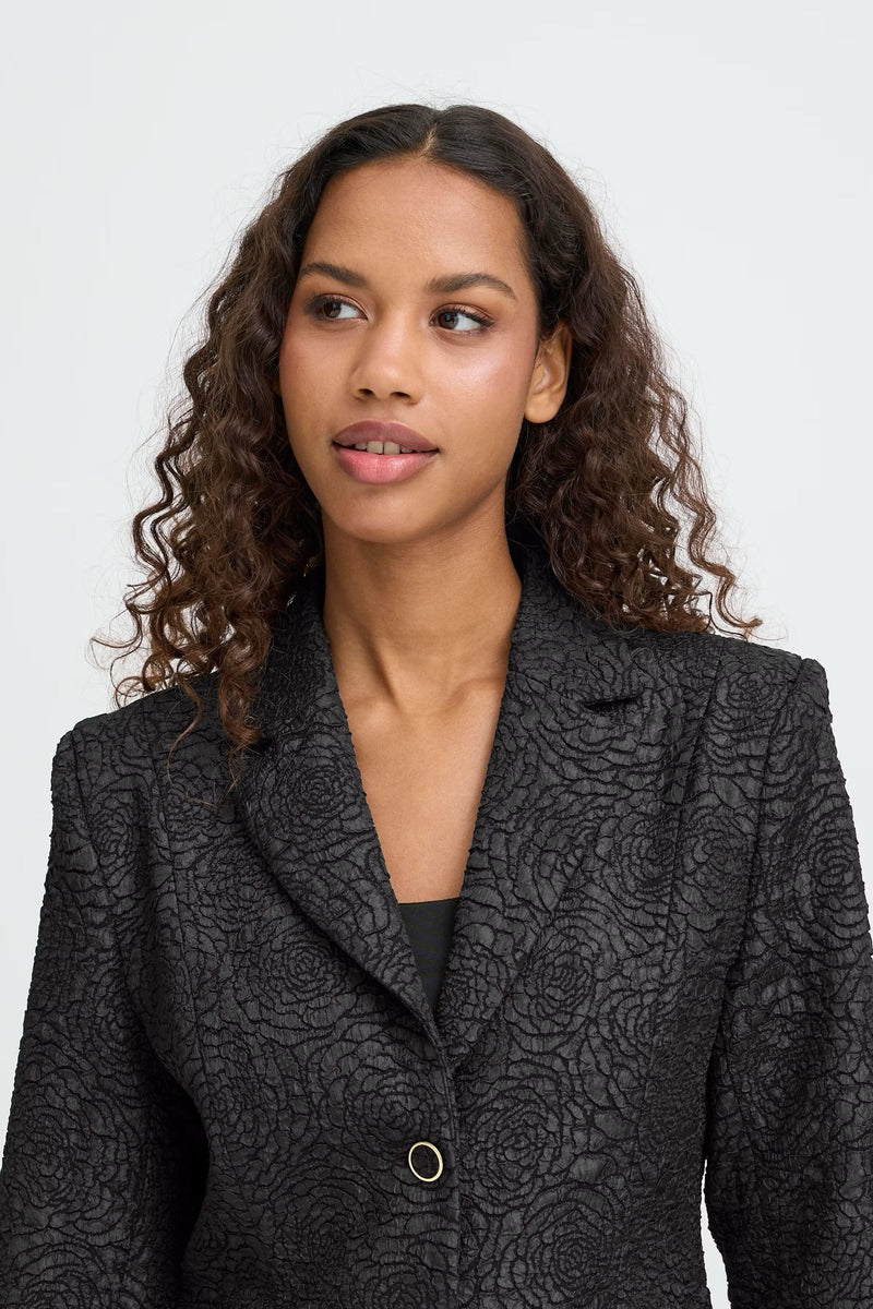 ICHI Black Floral Blazer