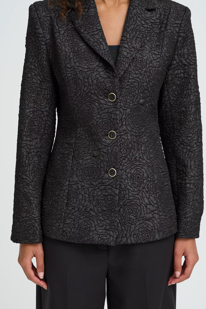 ICHI Black Floral Blazer