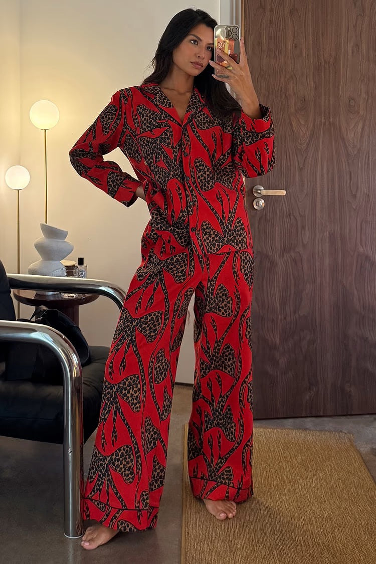 Never Fully Dressed - Red Bow Cotton Button Through Pyjamas