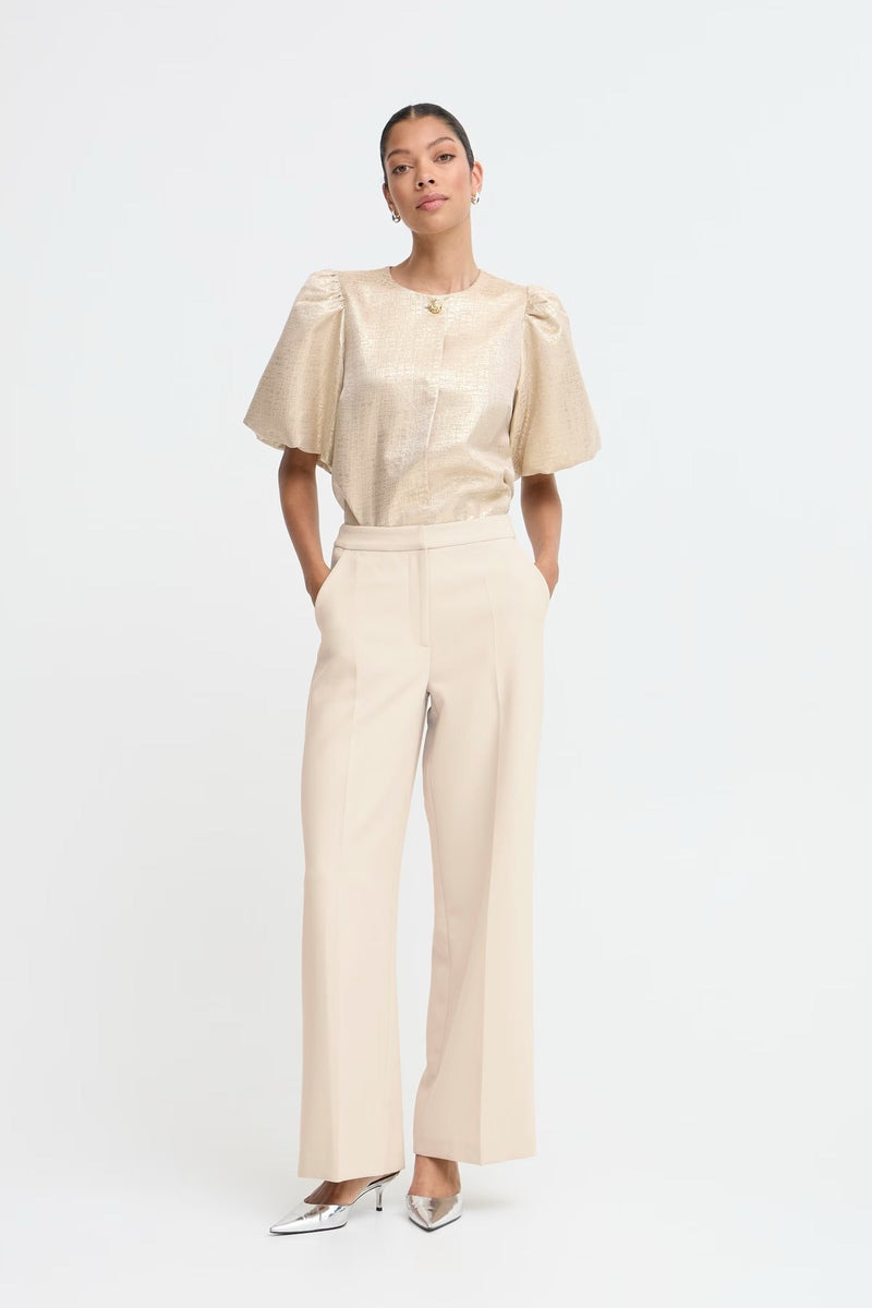 B.Young Cream Tailored Trousers