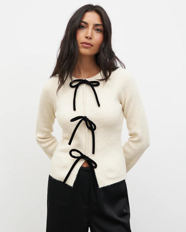 Pretty Lavish - Sophia Bow Tie Front Knit Top