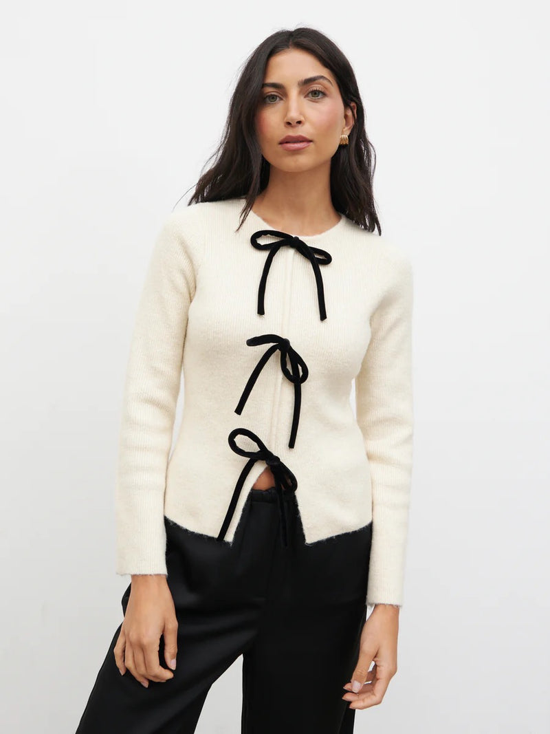 Pretty Lavish - Sophia Bow Tie Front Knit Top