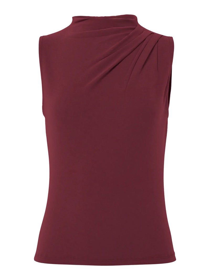 PIECES - Tawny Port Madison Drape Top