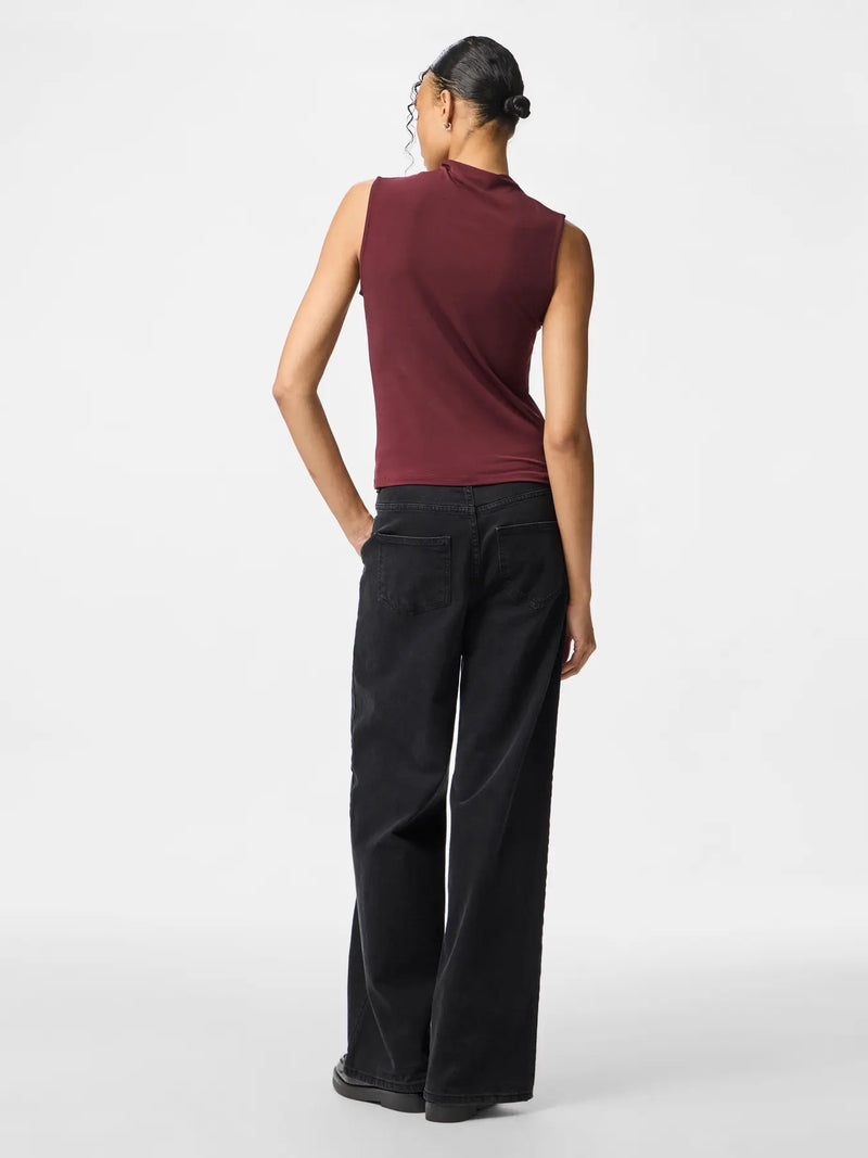 PIECES - Tawny Port Madison Drape Top