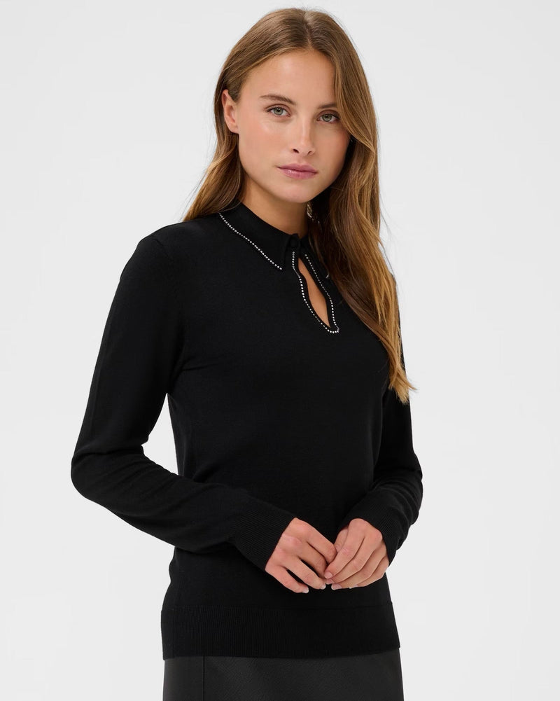 Kaffe Black Deep Cut Out Knit