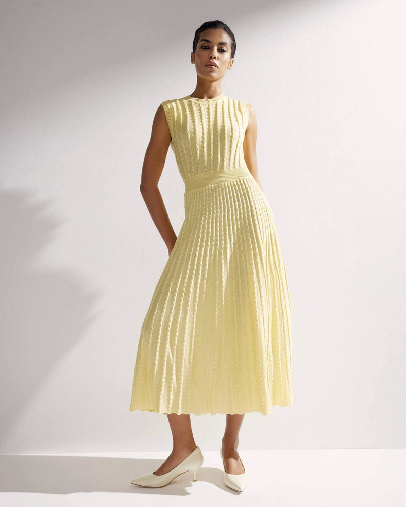Estel - Yellow Knitted Dress