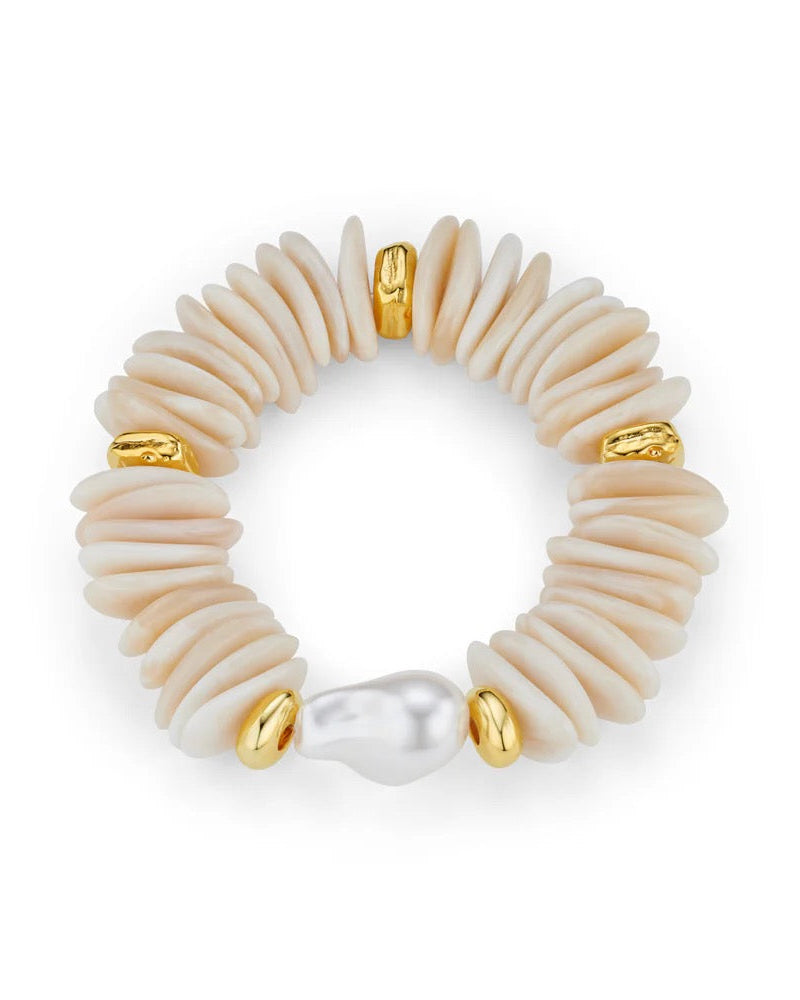 ORELIA - Chip & Stationed Pearl Bracelet