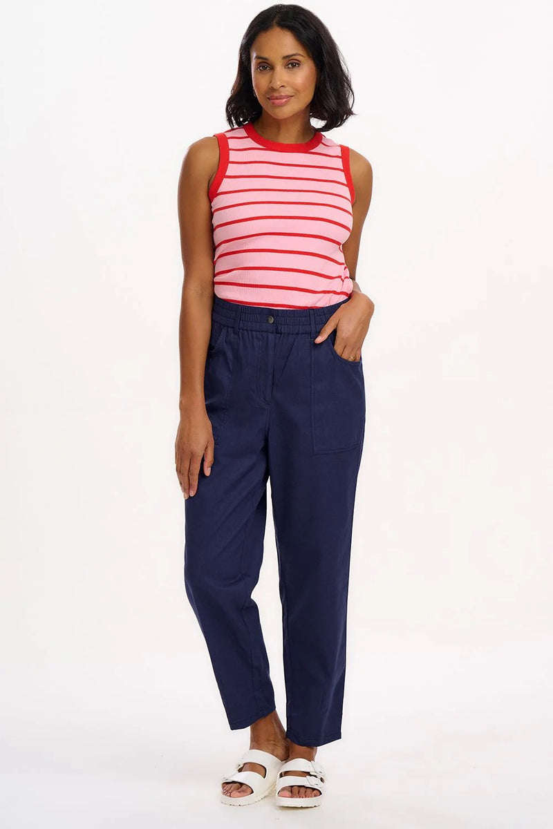 Sugarhill Of Brighton - Pink & Red Stripe Ribbed Top