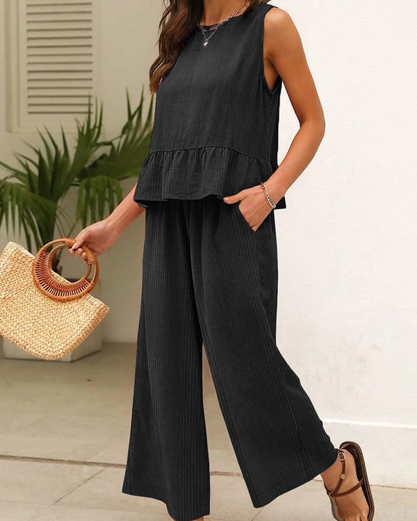 Cosima - Black Ribbed Co-Ord