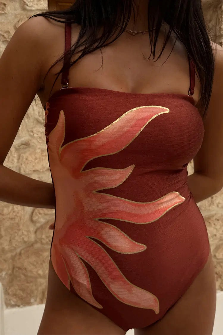 Never Fully Dressed - Chocolate Sun Bandeau Swimsuit