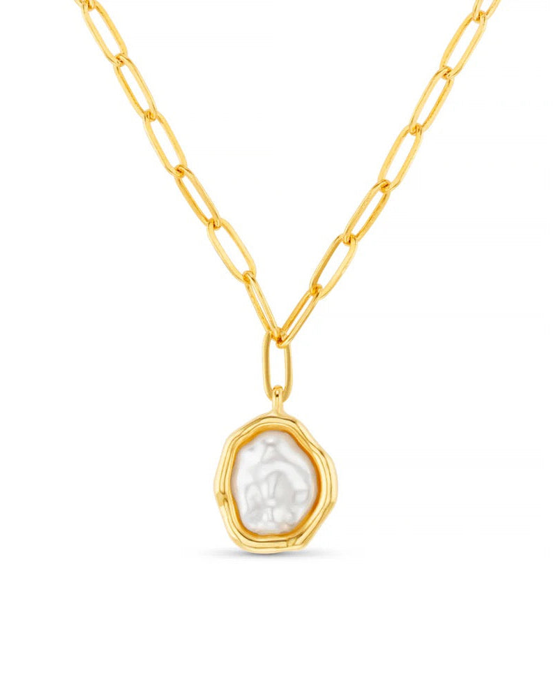 ORELIA - Molten Pearl Pendant Necklace
