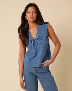 Nobody's Child - Blue Denim Sleeveless Birdie Top