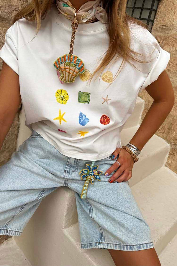 Never Fully Dressed - White Shell Loana T'Shirt