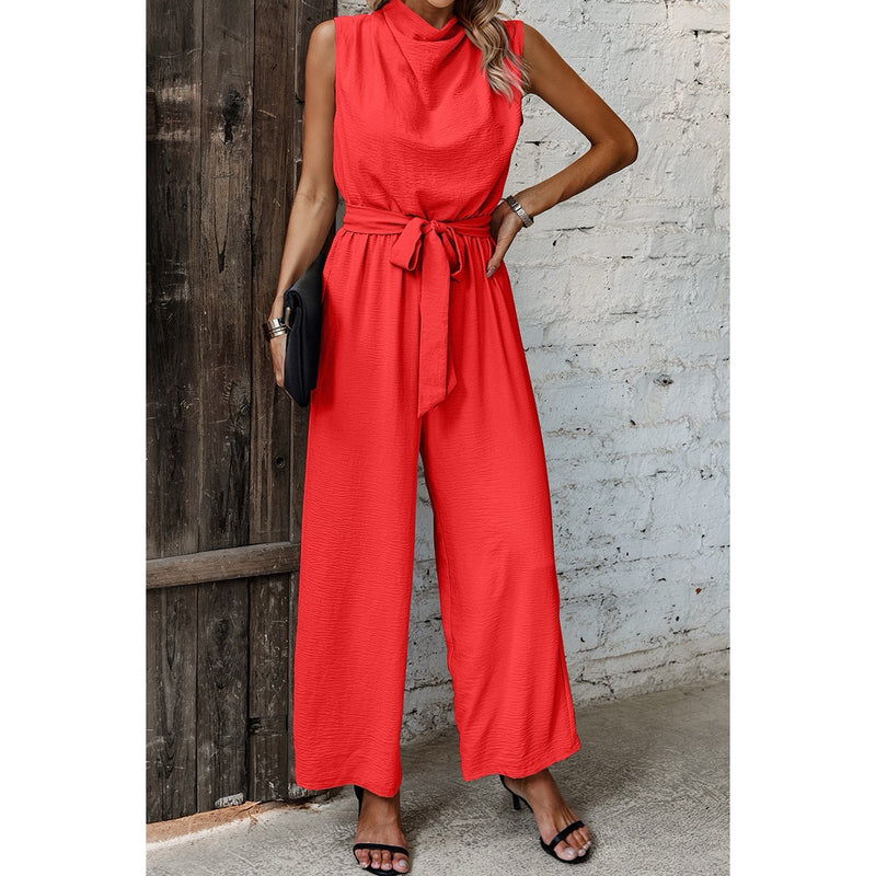 Louise - Red Cowl Neck Jumpsuit