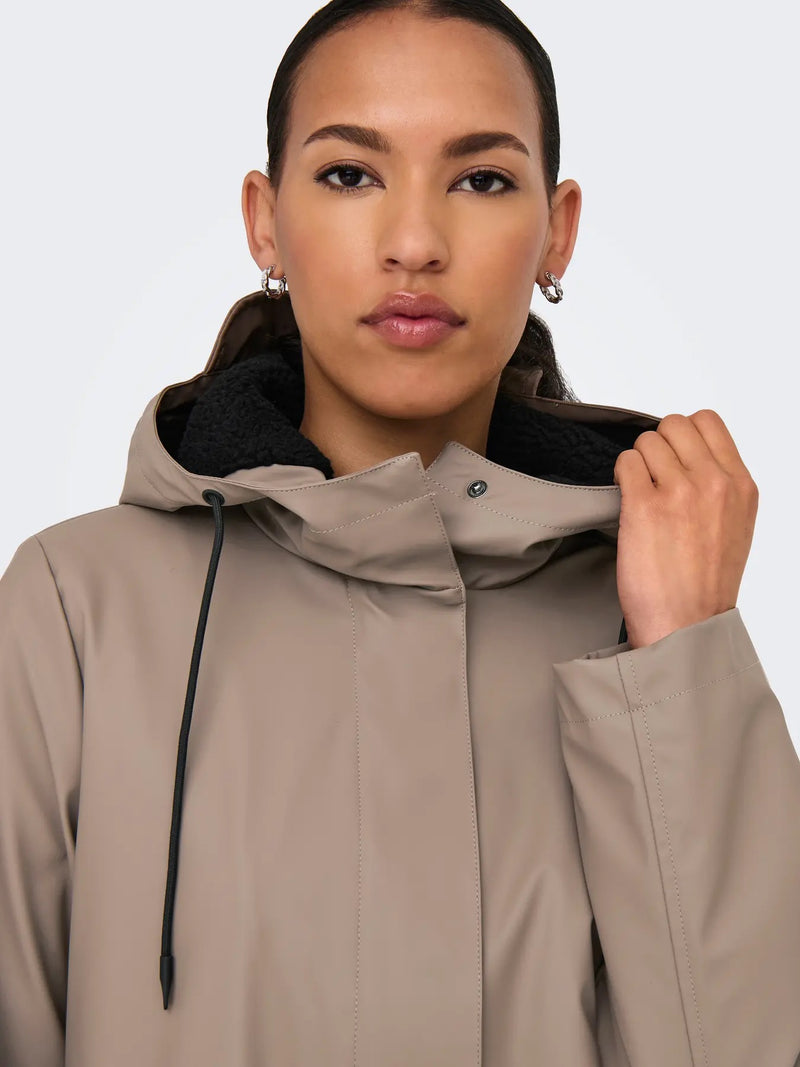 ONLY - Walnut Fleecy Linen Raincoat