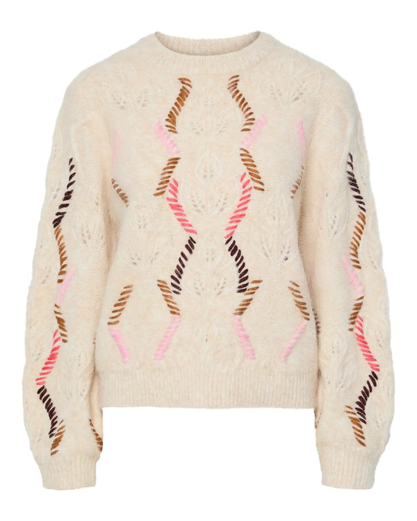 YAS - Gabbi Multi Cream Jumper