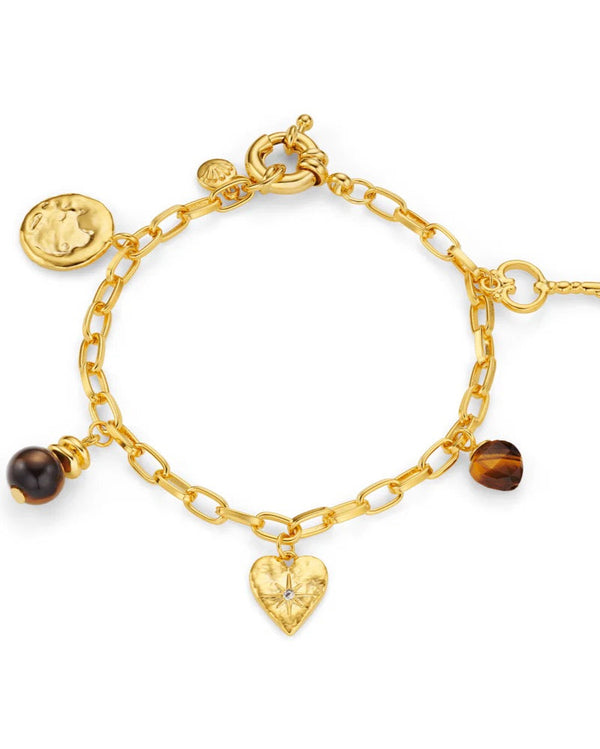 ORELIA - Mixed Charm & Tiger's Eye Bracelet