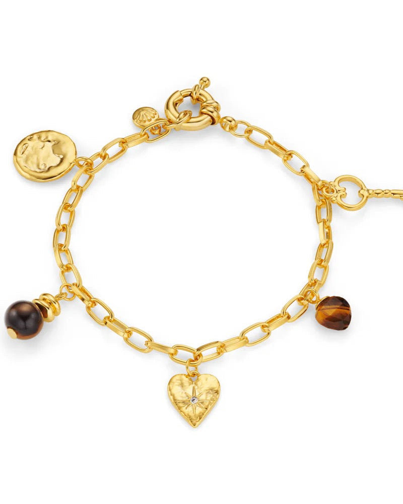 ORELIA - Mixed Charm & Tiger's Eye Bracelet
