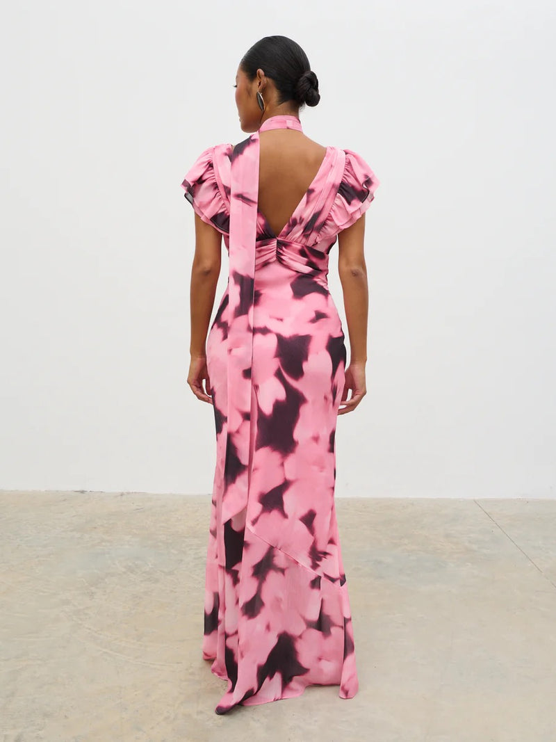 Pretty Lavish - Andi V-Neck Frill Maxi Dress