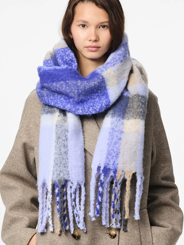 PIECES - Lavender Check Scarf