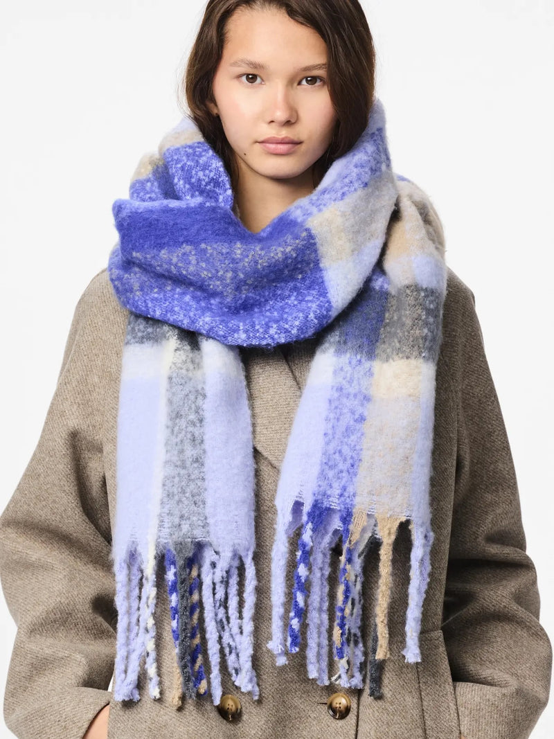 PIECES - Lavender Check Scarf