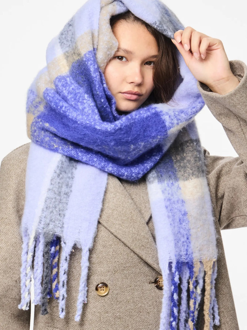 PIECES - Lavender Check Scarf