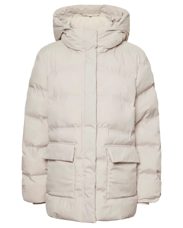 PIECES - Silver Grey Puffer Coat