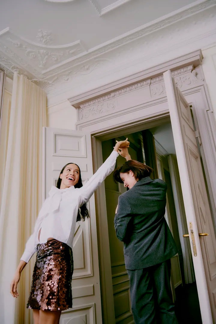 B.Young - Chocolate Sequin Mini Skirt