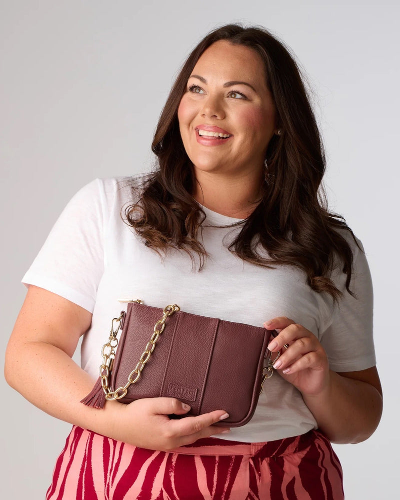 Pom Pom London - City Slim Bag Deep Burgundy