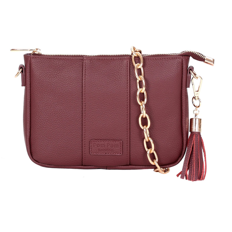 Pom Pom London - City Slim Bag Deep Burgundy
