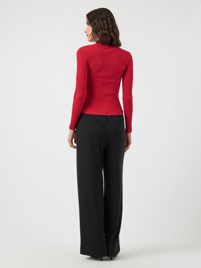 YAS - Jester Red Ribbed Top