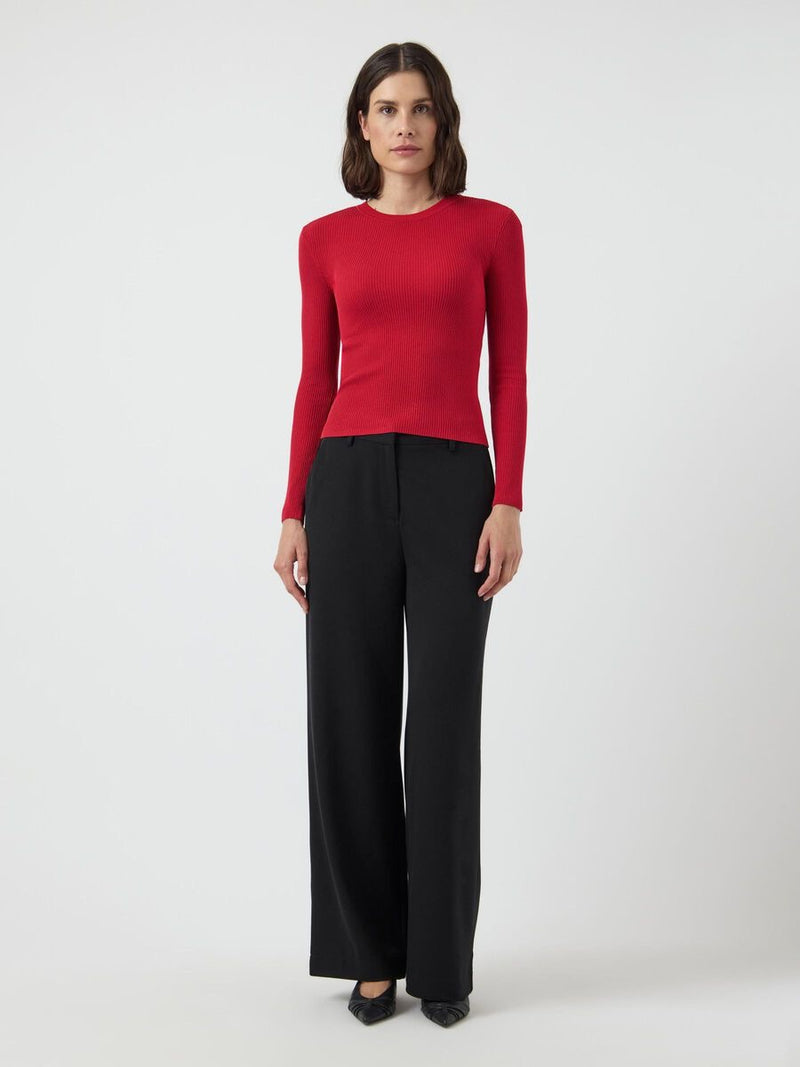 YAS - Jester Red Ribbed Top