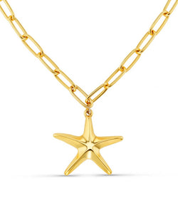 ORELIA - Statement Polished Starfish Chain Necklace