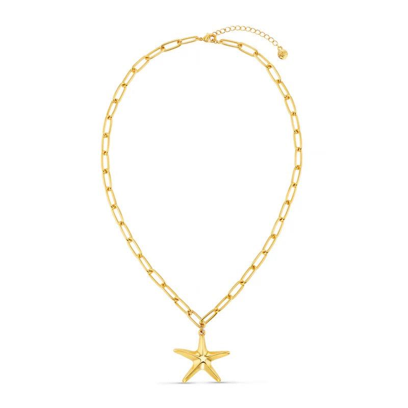 ORELIA - Statement Polished Starfish Chain Necklace